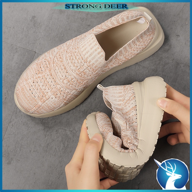 Rẻ Giầy Dày Búp Bê Giày đế Bằng Nữ Đan Móc Size 35-42