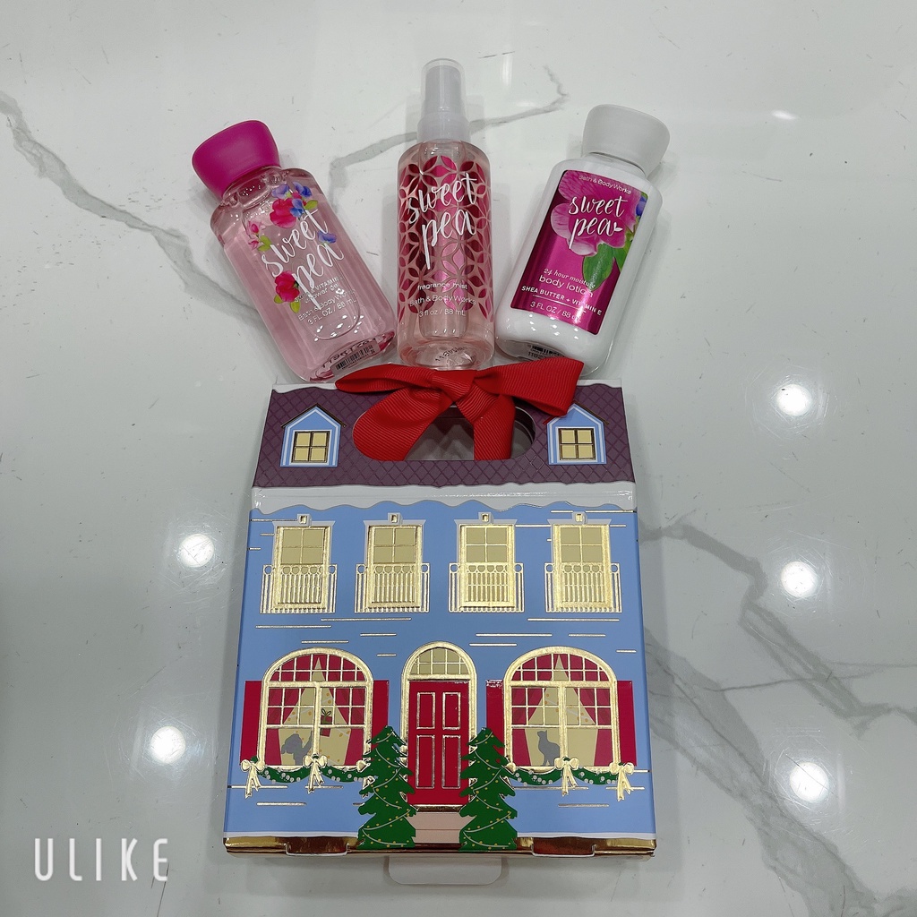 JOYFUL/ VANILLA BEAN NOEL & SWEET PEA - MINI GIFT SET BBW - BỘ QUÀ TẶNG 3 MÓN BATH & BODY WORKS