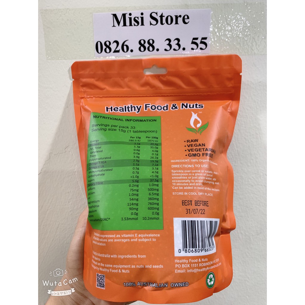 Hạt chia hữu cơ Healthy Nuts And Seeds Organic của Úc Chính Hãng