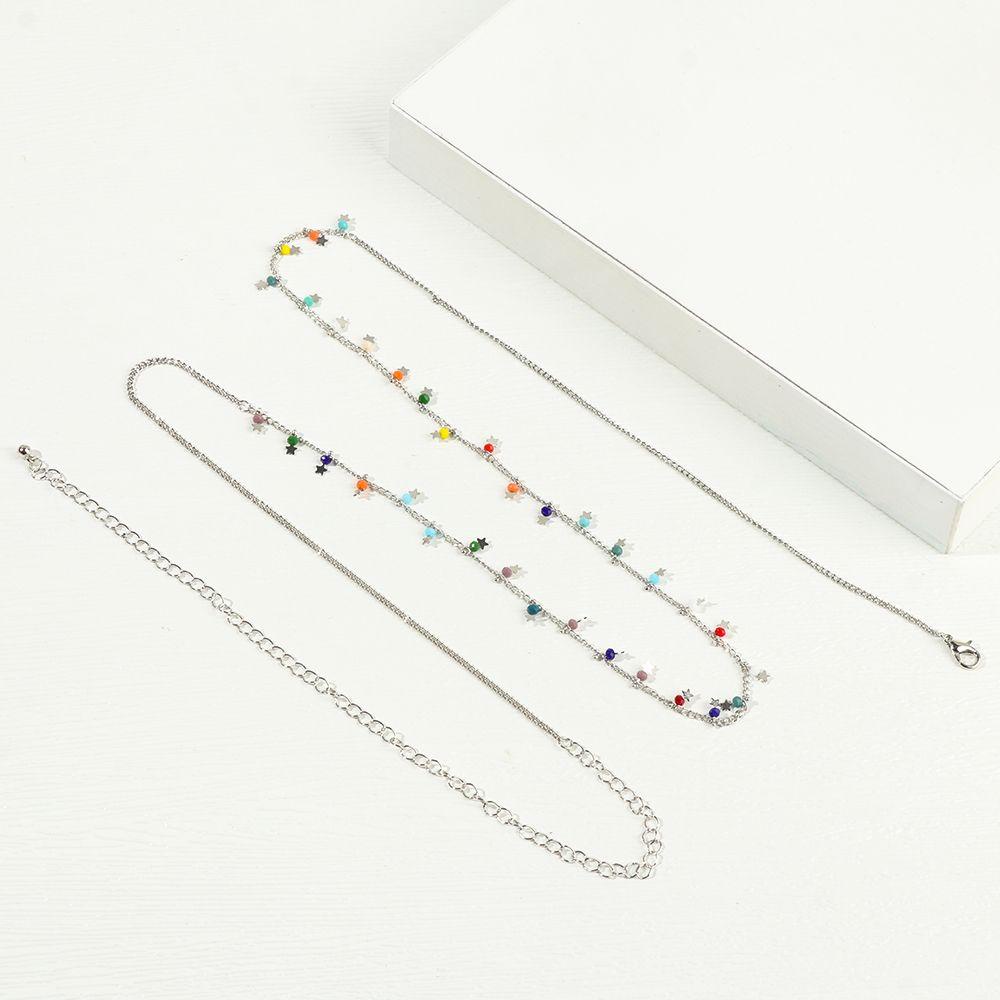 Dây Đeo Thắt Lưng Xỏ Hạt Tròn Nhiều Màu Sắc Cho Nữ