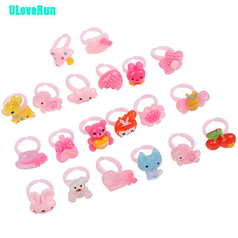 Hộp 20 Nhẫn resin Xinh Xắn Dành Cho Bé Gái