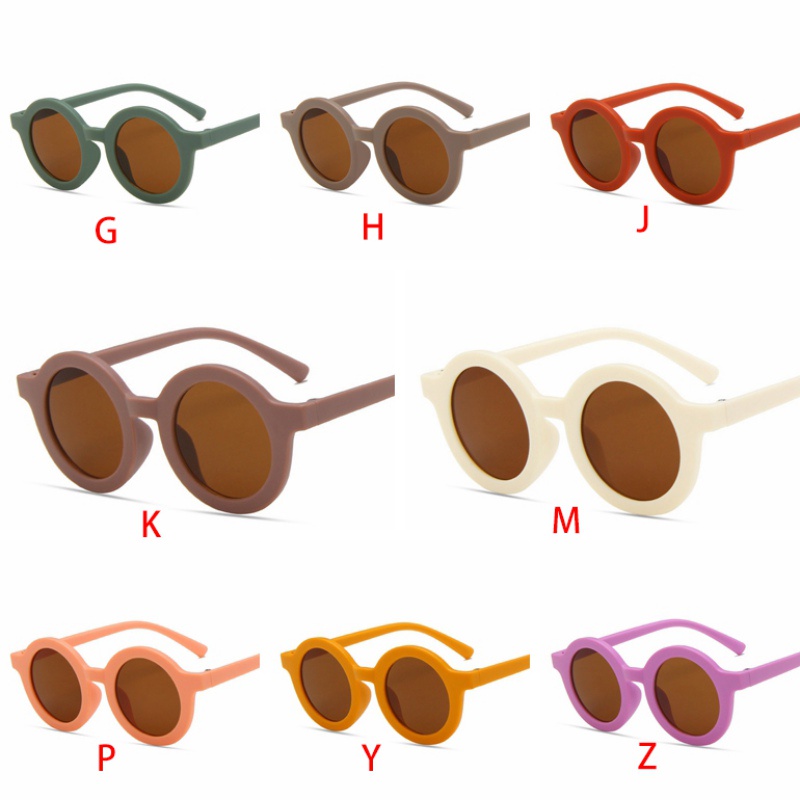 Kính Mát Tròn Màu Trơn Dễ Thương Cho Bé