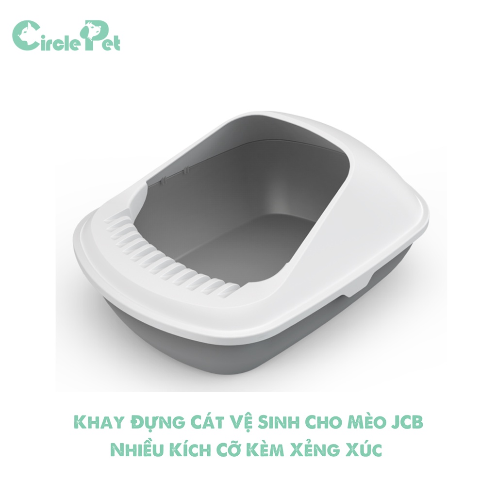 Khay Đựng Cát Vệ Sinh Cho Mèo JCB Tháo Lắp Dễ Dàng Nhiều Kích Cỡ Kèm Xẻng Xúc Tiện Lợi - Circle Pet
