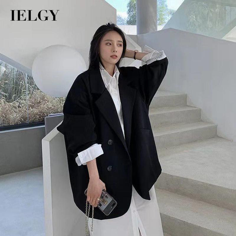 Áo khoác IELGY màu trơn dáng rộng thời trang dành cho nữ