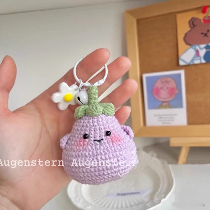 Móc khoá Trái cà tím handmade
