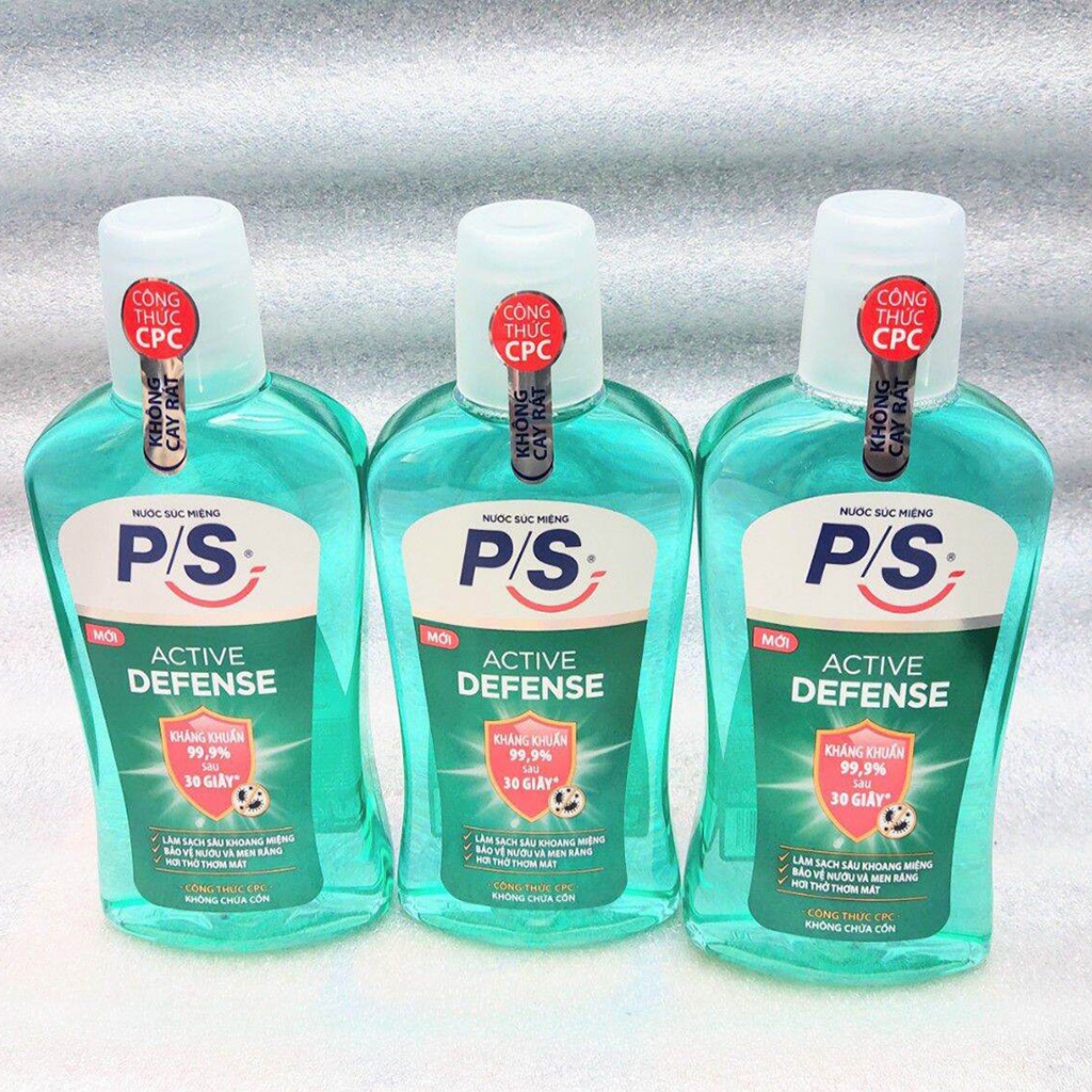 Nước súc Miệng P/S Active Defense, Chuyên gia kháng khuẩn 99,9 %