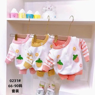 Bộ quần áo len cho bé gái size 5kg đến 13kg, Set bộ len quảng châu cao cấp