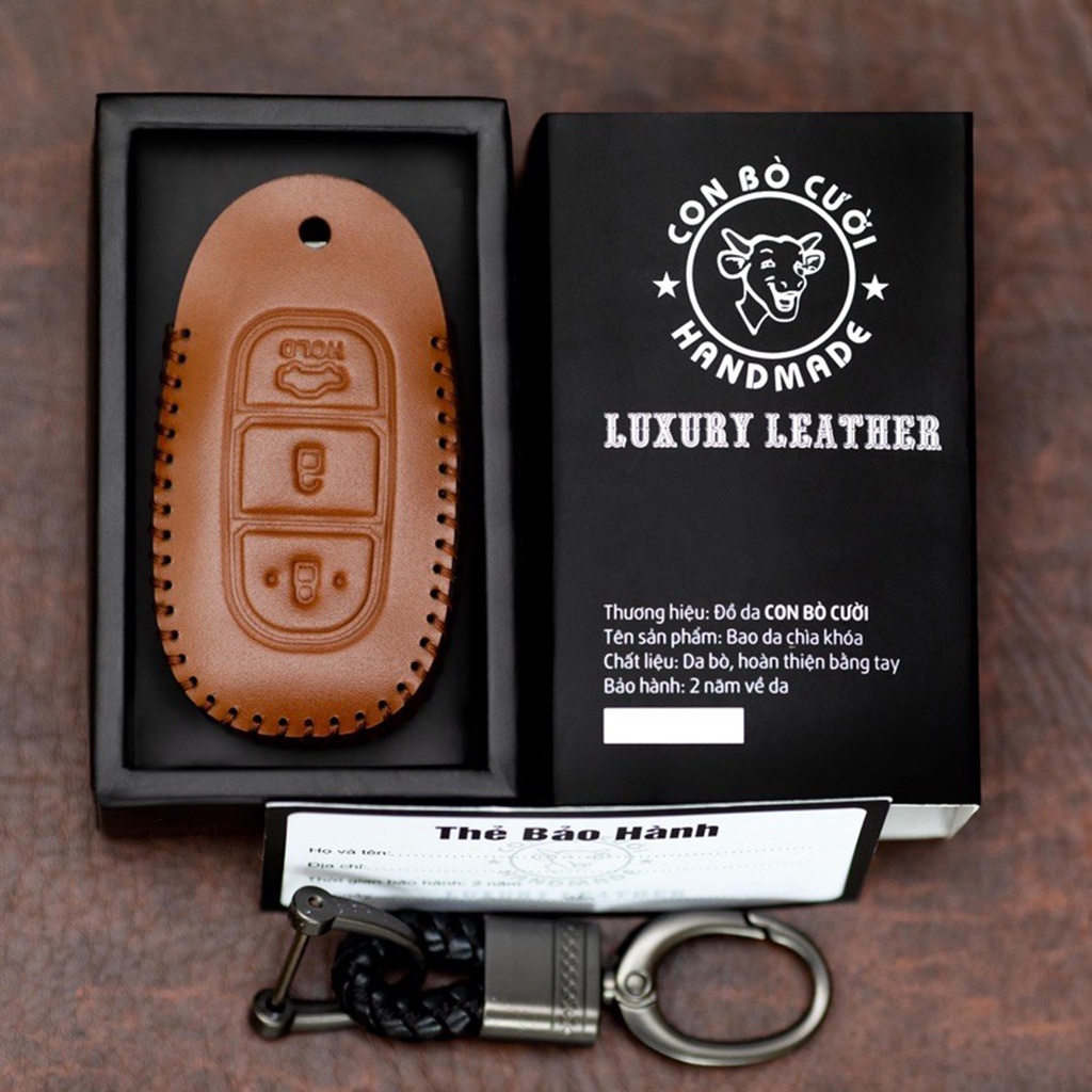 Bao da chìa khoá ô tô Huyndai Santafe 2019-2022 Accent 2018-2022 Kona bảo hành bọc chìa 24 tháng tặng kèm móc chìa khóa