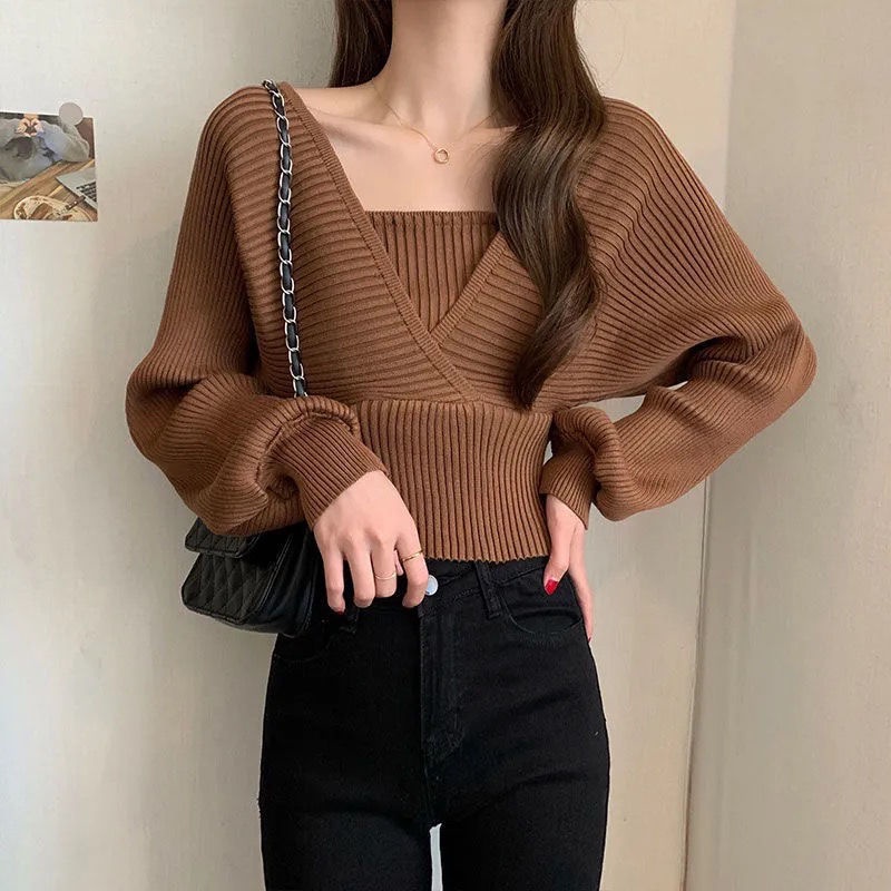 Áo len nữ cổ chữ V tay bồng tiểu thư cá tính phong cách Ulzzang Hàn Quốc nhiều màu chất vải đẹp loại Thu Hàng Mới Năm 2022 Dành Cho Bạn Nữ