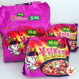 Combo 5 gói mì gà cay Tím Hàn Quốc