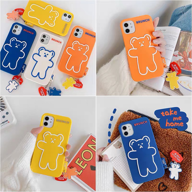 Ốp điện thoại Silicone mềm hình gấu 3D cho iPhone 11 pro max xs max x xr 7 plus 6s plus 6 plus 12 PRO MAX | BigBuy360 - bigbuy360.vn