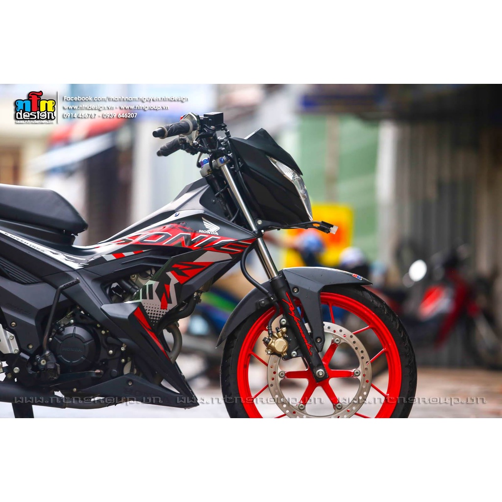 Tem Rời Dán Xe Sonic Mẫu Zin Đỏ Đen Xám 150R Cực Đẹp, Hàng 3 Lớp Chất Lượng Cao
