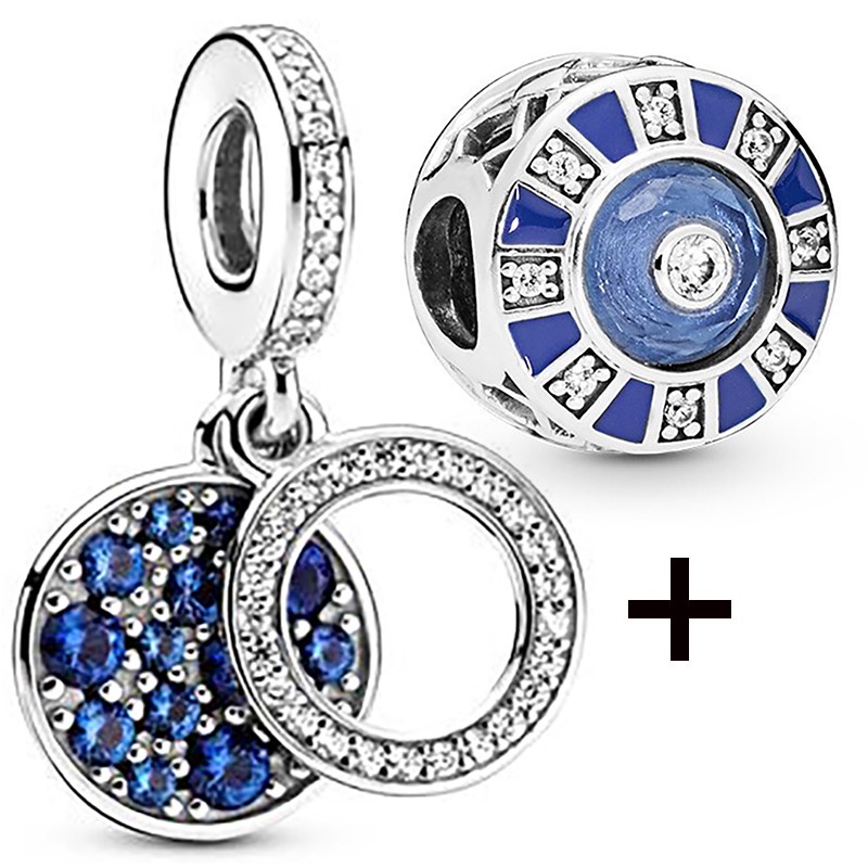 Set 2 Mặt Dây Chuyền May Mắn Đính Đá Pha Lê Hình Giọt Nước Màu Đỏ / Xanh Lá / Xanh Lá / Xanh Lá