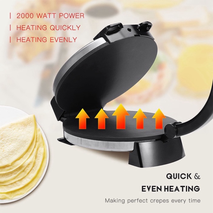Máy nướng bánh đa năng công suất 2000W, khuôn trơn - làm bánh cuốn, làm bánh crepe, bánh xèo