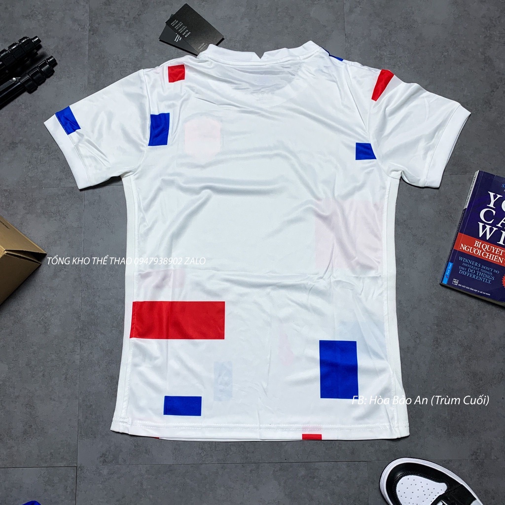Set Bộ Quần Áo Bóng Đá Đội Tuyển Hà Lan WC 2022 Màu Trắng Caro - Vải Thái Chuẩn Áo Thi Đấu - Áo Đá Banh Hà lan