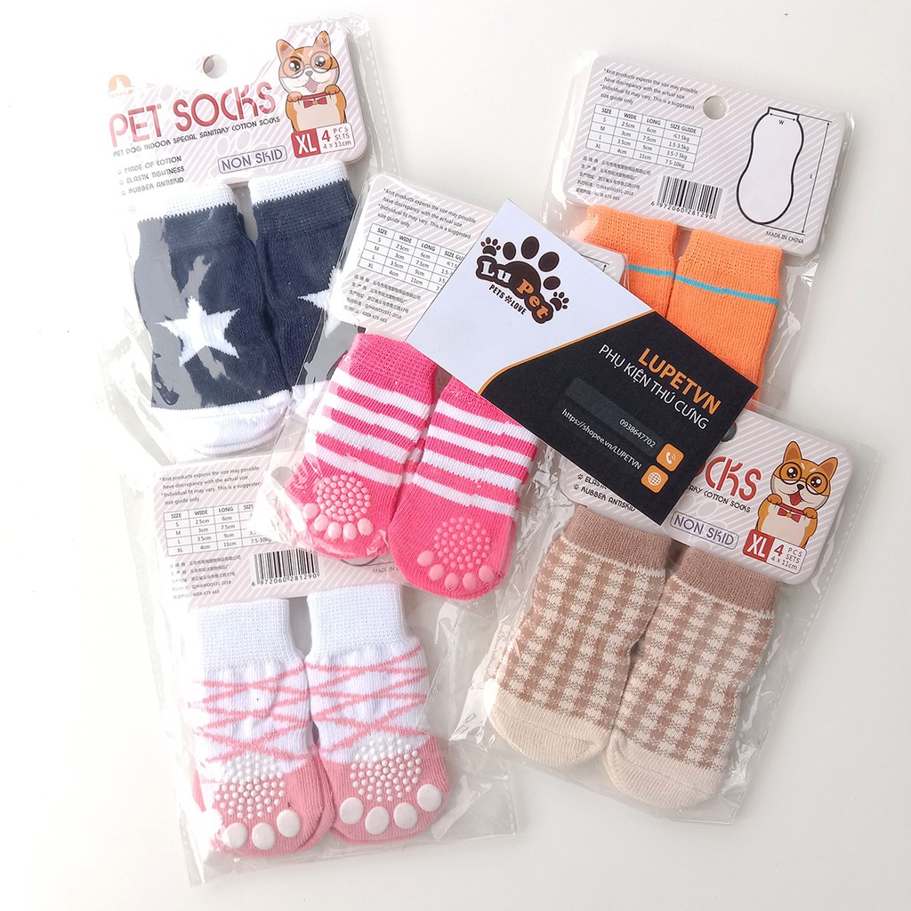 Tất Cho Chó Mèo - Tất Giữ Ấm Chống Trượt Cho Thú Cưng