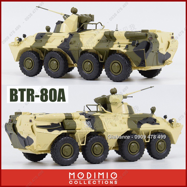 Mô Hình Xe Thiết Giáp Chở Quân Bánh Hơi BTR 80A - Tỉ Lệ 1:43 – Camo Rằn Ri - 4334.5