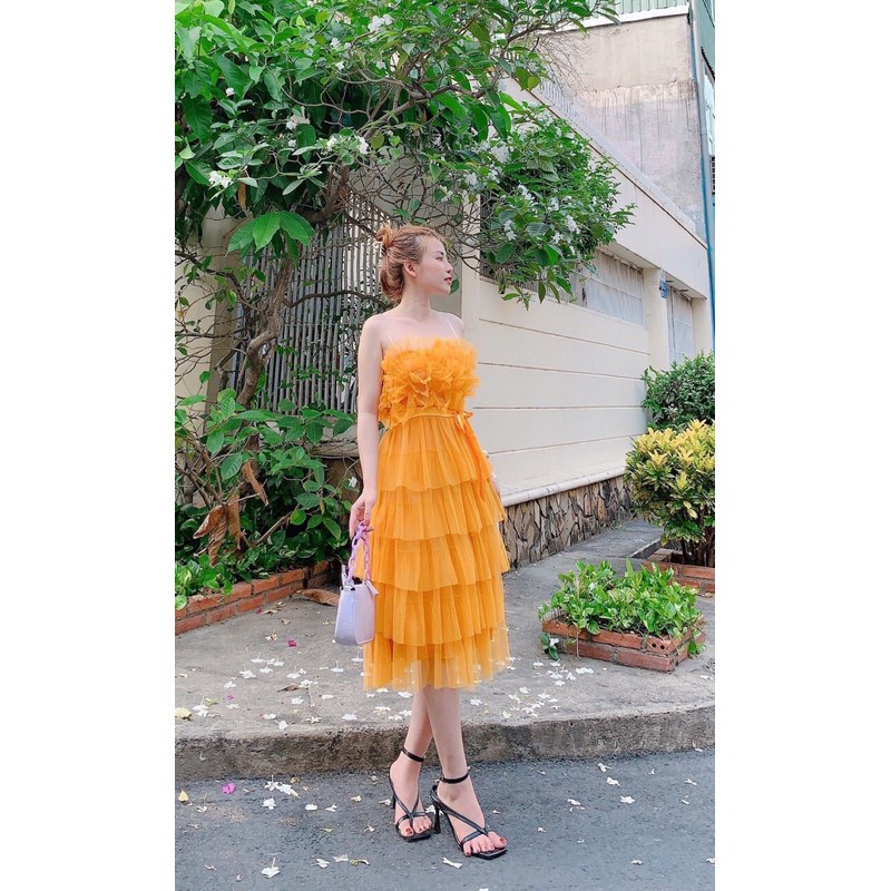 (HÌNH THẬT) ĐẦM LƯỚI 5 TẦNG DỰ TIỆC 6 MÀU | BigBuy360 - bigbuy360.vn