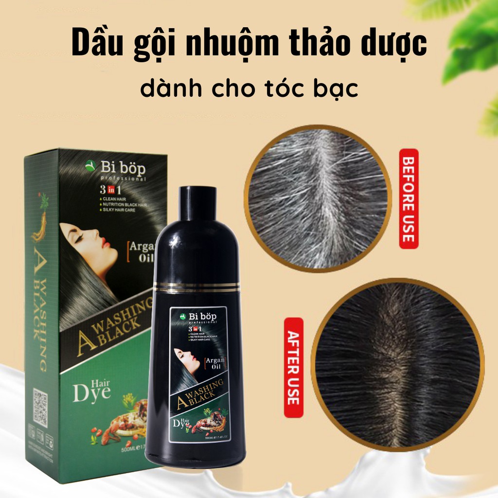 DẦU GỘI ĐEN TÓC PHỦ BẠC BIBOP NHẬT BẢN 500ML