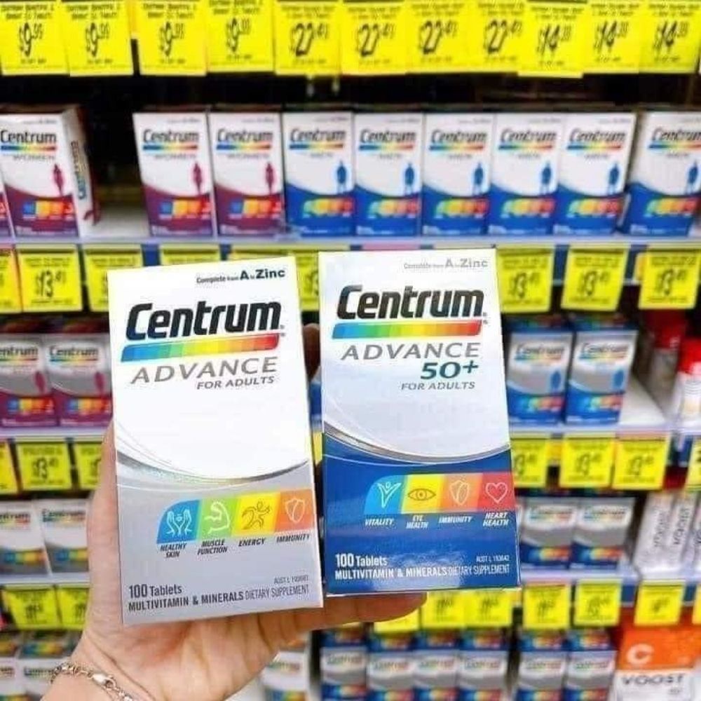 Centrum Advance 50+ Multivitamin 120 viên- Úc- Vitamin tổng hợp  bổ sung các vitamin và khoáng chất thiết yếu cho cơ thể