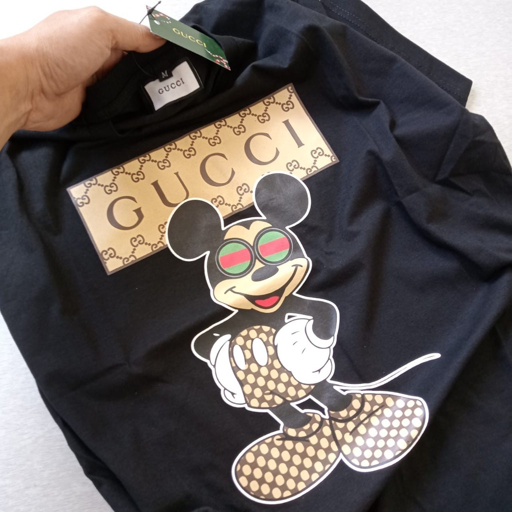 DISNEY Gucci Áo Thun In Hình Chuột Mickey Thời Trang