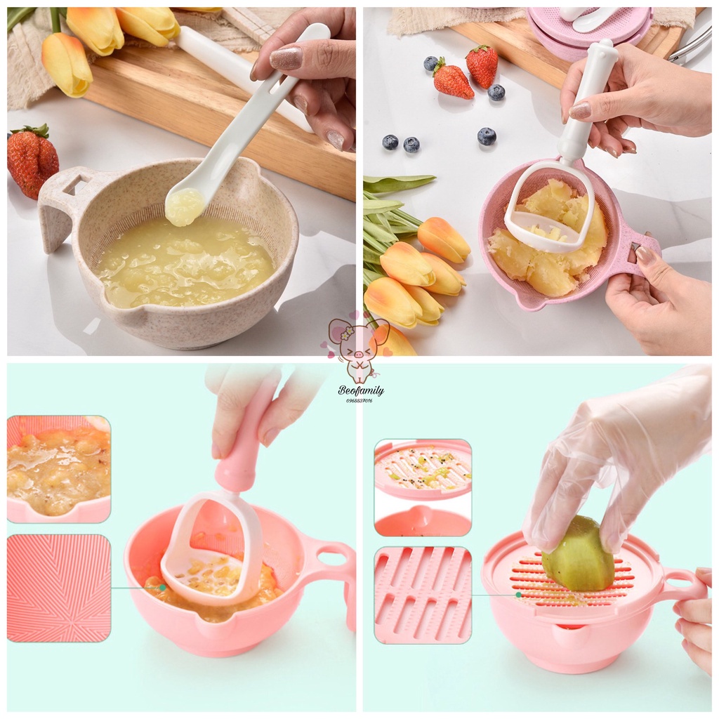 Bộ dụng cụ chế biến ăn dặm, đồ dùng ăn dặm kiểu Nhật vô cùng tiện ích cho bé Beosmart
