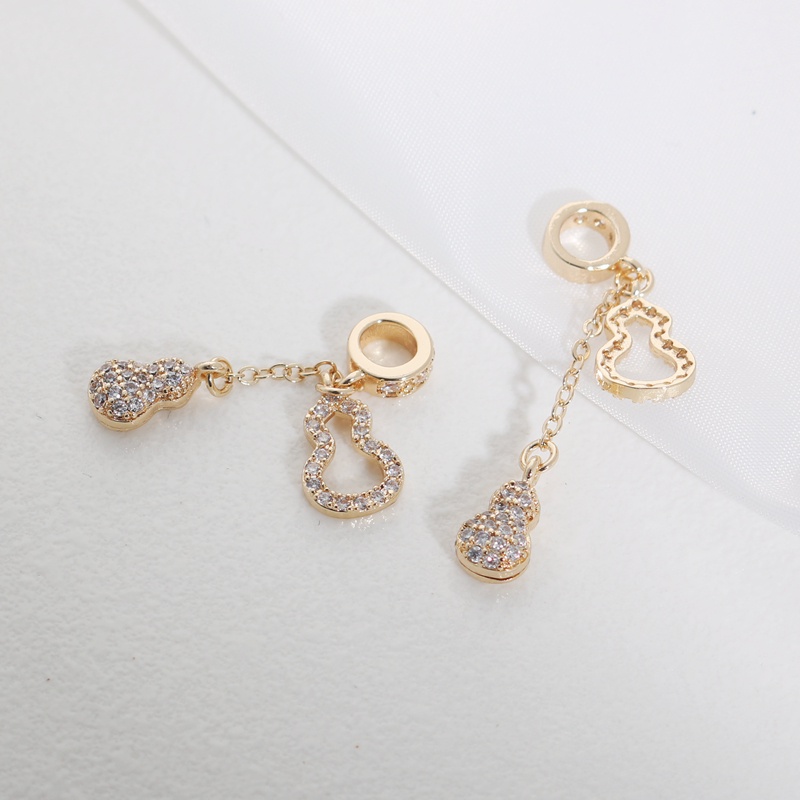 Bộ Hai Dây Thắt Lưng Hai Mặt Đá Zircon Màu Vàng Đồng 14k