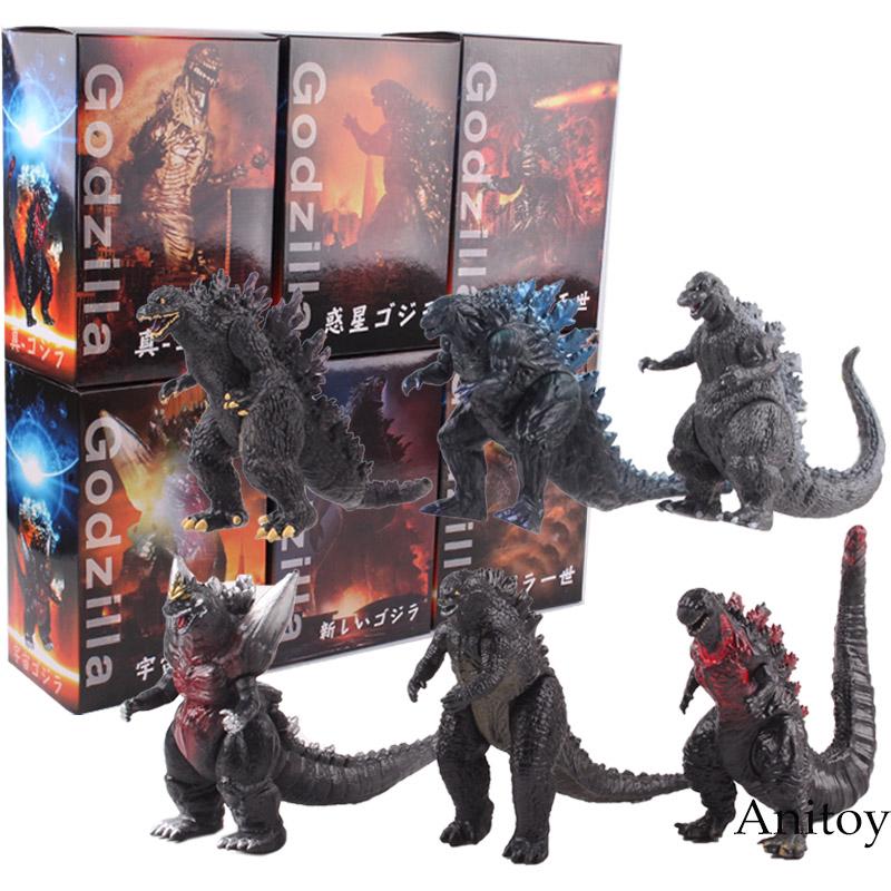 6pcs/set Mô hình quái vật godzilla trang trí đáng yêu