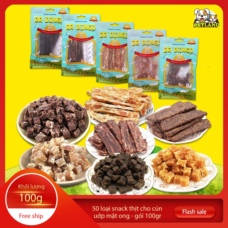 Bánh thưởng cho chó Dr.Dingo (Nhiều loại) (100gr/túi) Đồ ăn cho chó mèo thú cưng