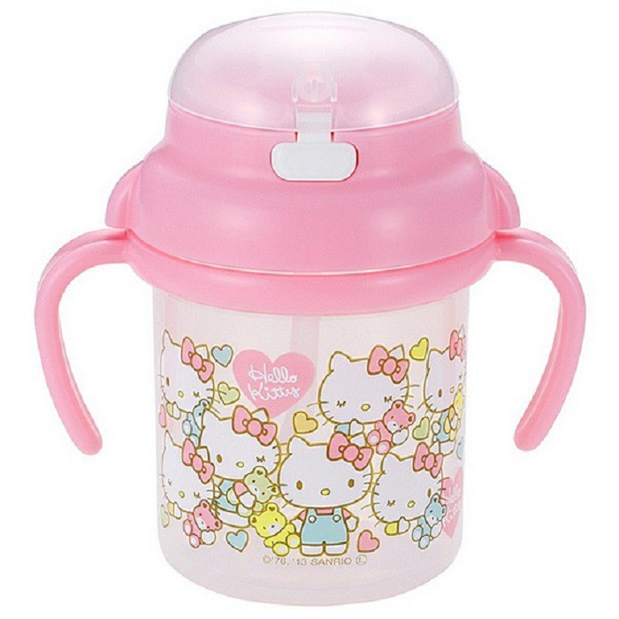 Bình uống nước có vòi hút cho bé Hello Kitty Made in Japan