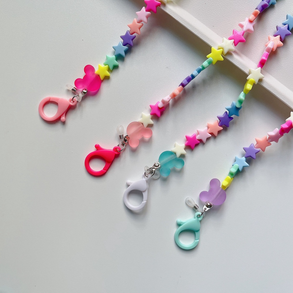 Dây Xích Đeo Kính Bằng acrylic Hình Ngôi Sao Hoạt Hình Màu Kẹo Ngọt Sáng Tạo