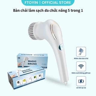 Bàn chải điện vệ sinh sàn nhà tắm với 5 đầu thay thế làm sạch sàn, bồn rửa, bồn tắm, bồn rửa kính, nhà bếp