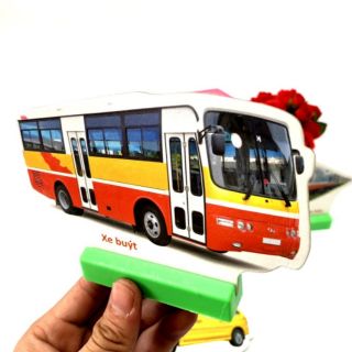 Bộ thẻ học thông minh 20 chi tiết - chủ đề Giao thông - có đế nhựa đứng