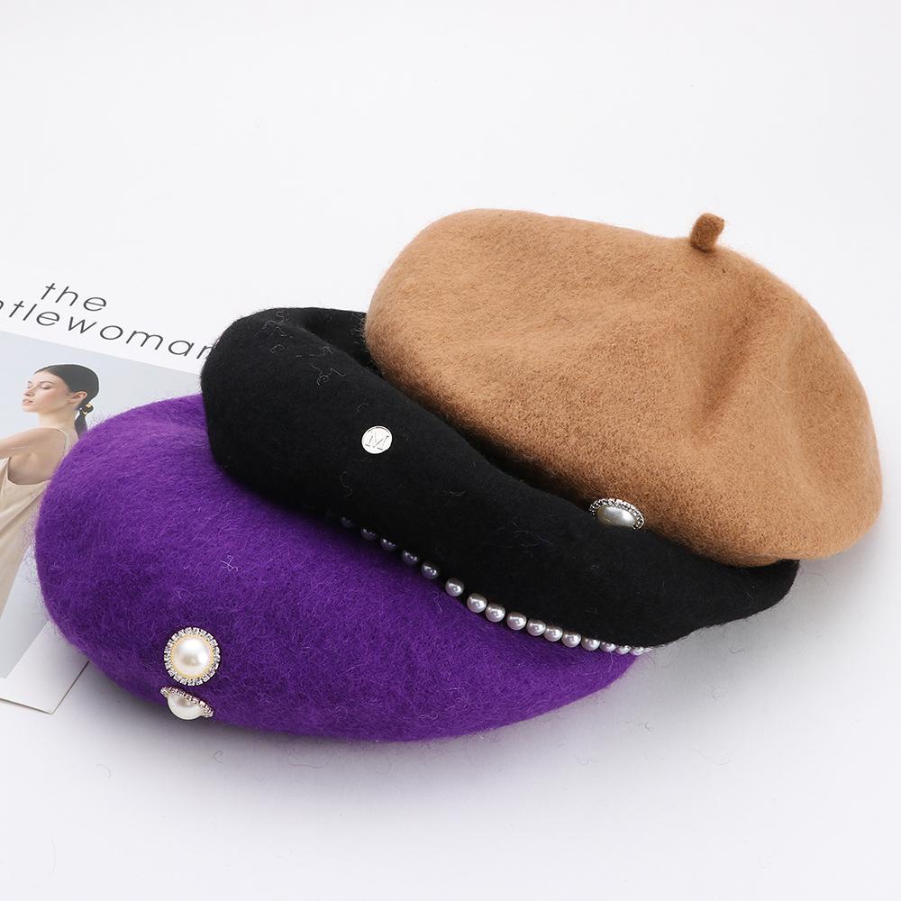 Nón Beret Len Màu Sắc Đơn Giản Thời Trang Thu Đông Cho Nam