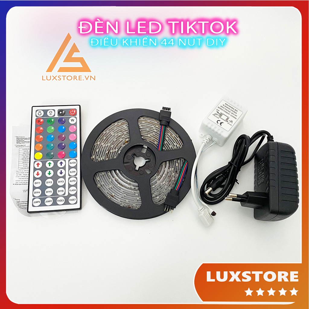 ĐÈN LED TIKTOK, ĐÈN LED TRANG TRÍ CUỘN 5M RGB DÁN TƯỜNG TRANG TRÍ DECOR PHÒNG NGỦ, BACKGROUND QUAY VIDEO TIKTOK LUXSTORE