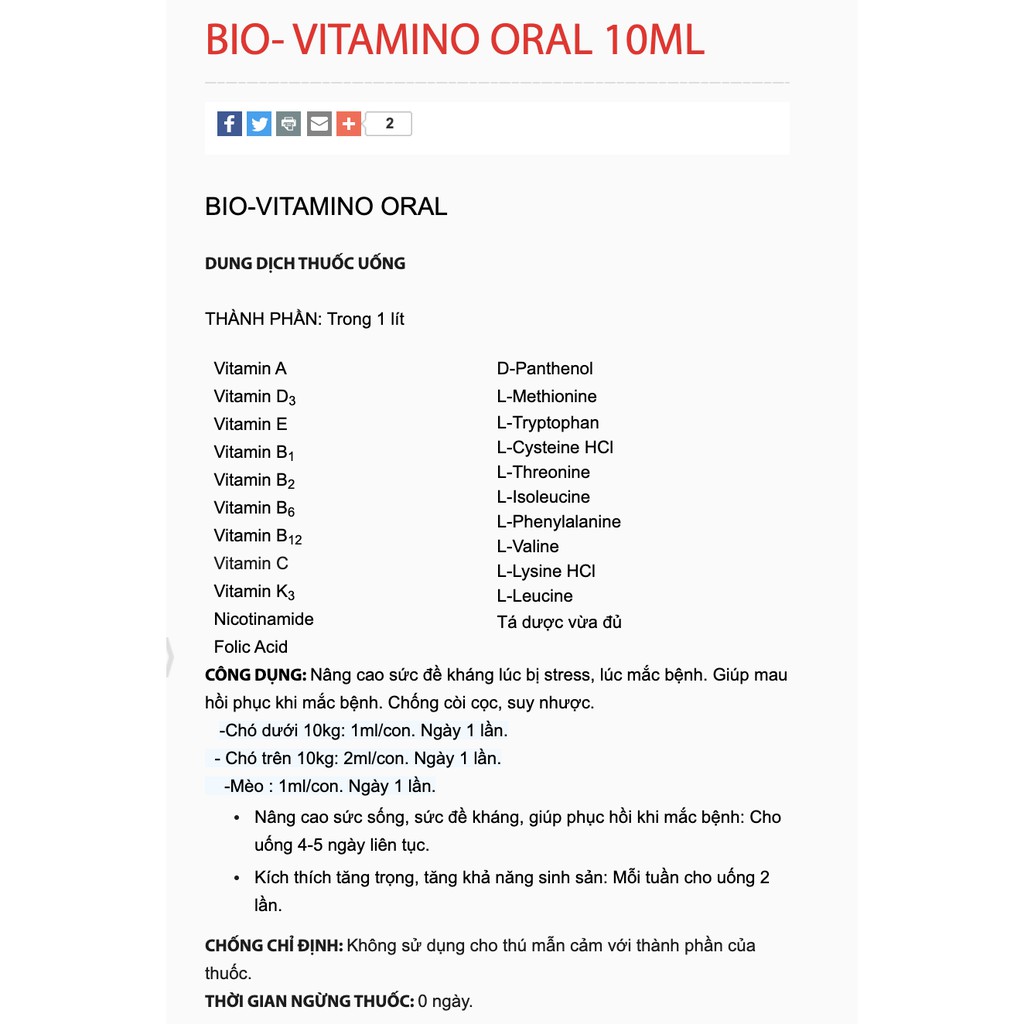 [Mã PET2405 giảm 10% đơn 250K] Nhỏ giọt cho chó mèo bổ sung vitamin tăng cân Bio vitamino oral 10ml Con mèo Xiêm