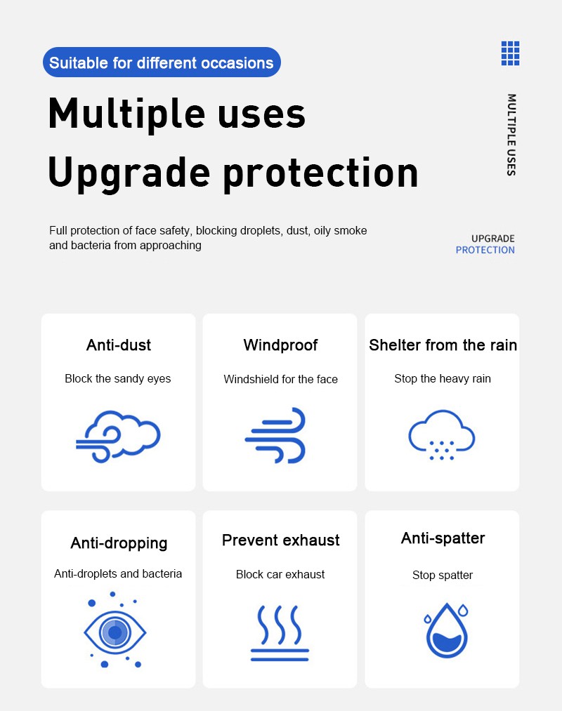 Unisex face shield eye Shield Visor Wrap Shield Large Mirror Sun Glasses Half Face Shield Guard Protector Face mask goggles