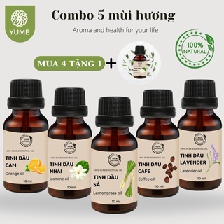 Combo 5 chai tinh dầu tặng 1 lọ hương nhài