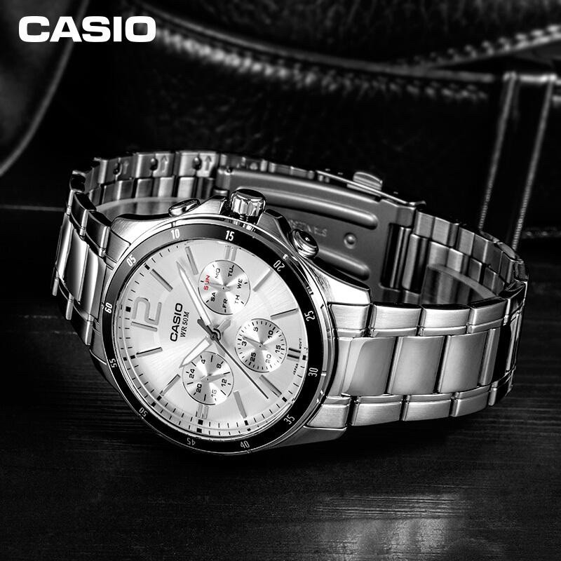 Đồng hồ nam dây kim loại Casio chính hãng Anh Khuê MTP-1374D-7AVDF