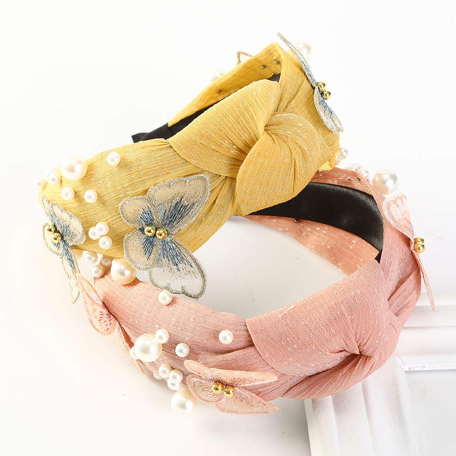 Băng đô họa tiết bướm đính ngọc trai thời trang dành cho nữ