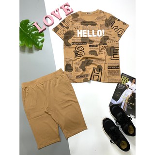 Bộ Thun Thái HELLO! lửng tay ngắn cao cấp