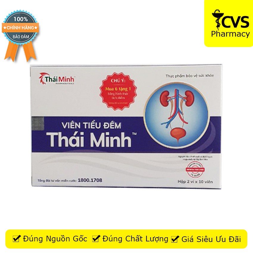 Viên Tiểu Đêm THÁI MINH (20 viên) - Giảm tiểu đêm, tiểu nhiều lần, thận kém