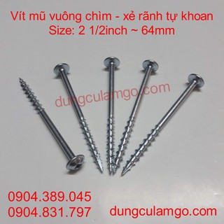 Vít gỗ mũ vuông chìm , vít khoan chéo 64mm