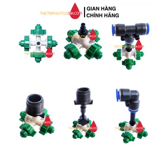 Béc phun sương 4 hướng xanh nhiều tùy chọn kết nối béc phun sương tưới lan tưới rau cây cảnh làm mát - MHL