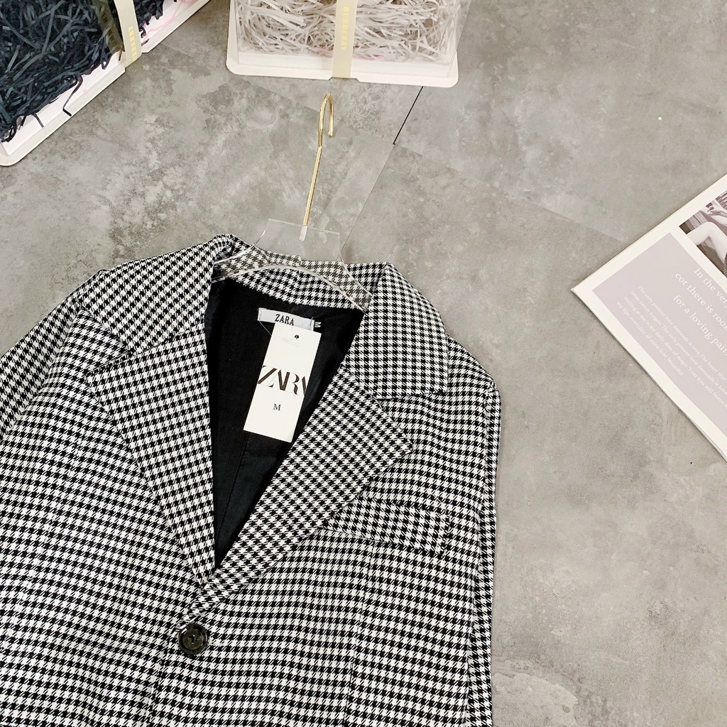 Áo Khoác Blazer Nữ Sọc Đen Trắng, Áo Blazer Hàng 2 Lớp, Đơn Giản, Cá Tính Sang Trọng