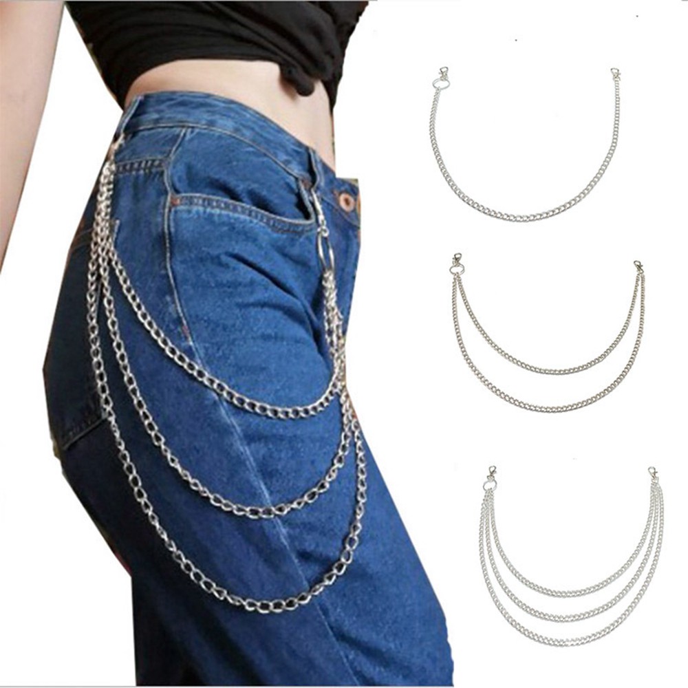 Dây xích nhiều lớp đeo quần jean / ví phong cách punk hip hop cá tính