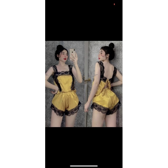 Bộ Ngủ Lụa Phối Ren Dễ Thương | BigBuy360 - bigbuy360.vn