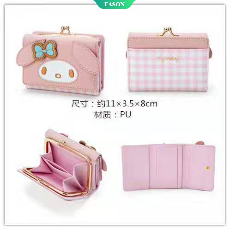 SANRIO Ví Da PU Họa Tiết Hoạt Hình Hello Kitty My Melody Dễ Thương Chất Lượng Cao Cho Nữ