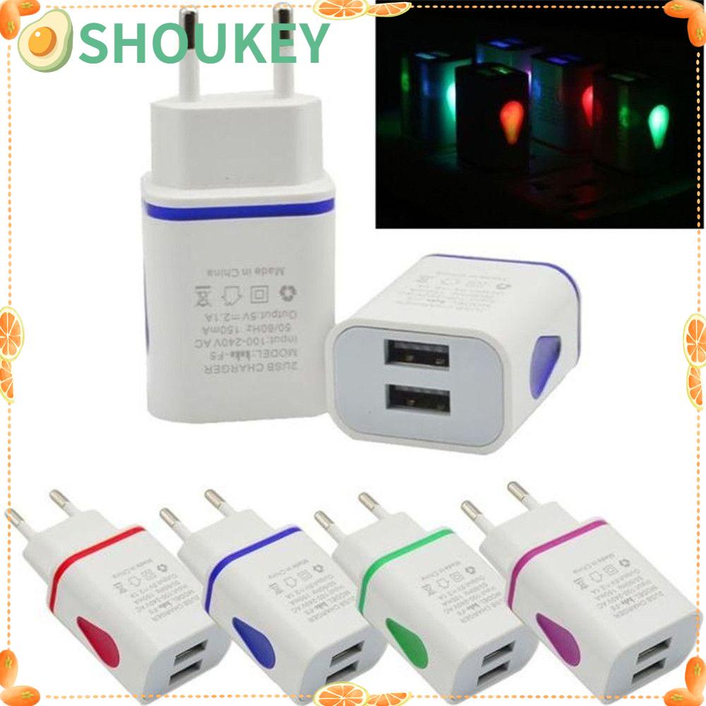 Củ sạc nhanh cắm tường cổng USB có đèn LED chuẩn Hoa Kỳ/Châu Âu nhiều màu sắc tùy chọn thông dụng tiện lợi cho HTC