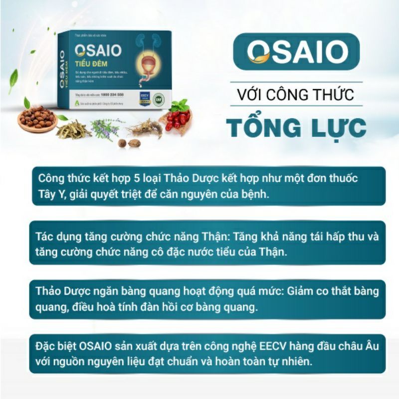 [ Hộp 30 viên ] Viên uống Osaio hỗ trợ tiểu đêm ⚡ CAM KẾT CHÍNH HÃNG ⚡ Viên uống dành cho người tiểu đêm, tiểu nhiều lần
